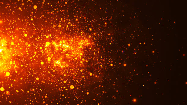 istock Colorful animation of bright particles flying horizontally. Dynamic particles randomly float in slow motion in space. Shimmering sparkling particles. Real colored particles in the air. 3d 2155579811