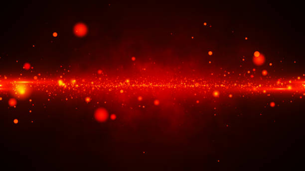 istock Abstract particle movement on a neon red background. Animation of fast moving bright fire particles on a dark background. Space background. 4k 2155579823