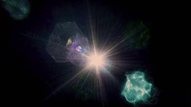istock Abstract imitation sun starlight distant galaxy on a black background. 2155582609