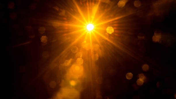 istock Abstract Natural Sun flare on the black 2155582656