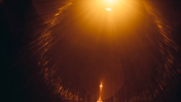 istock Abstract Natural Sun flare on the black 2155583494