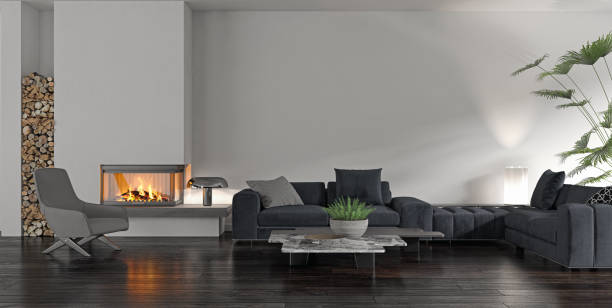 istock modern bright interiors apartment Living room 3D rendering illustration 2155585588