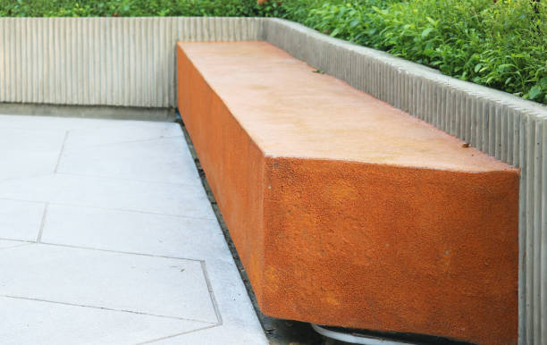 istock Empty concrete bench outdoor in the park. 2155585840