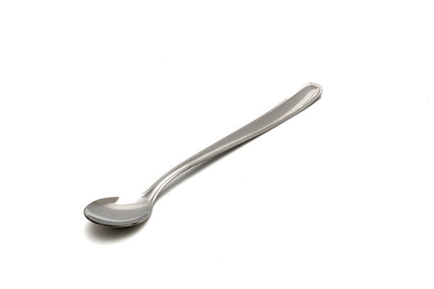 istock Metal large spoon in white background 2155585980