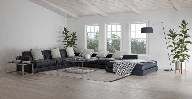 istock Large luxury modern bright interiors Living room mockup illustration 3D rendering image 2155588092