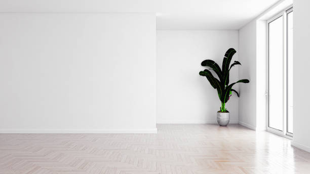 istock Illustration 3D rendering large luxury modern bright interiors Living room mockup computer digitally generated image 2155589173
