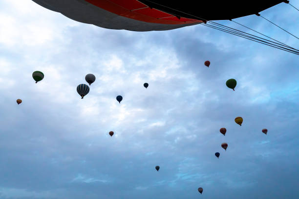 istock Hot Air Balloons at Pamukkale travertine 2155589184