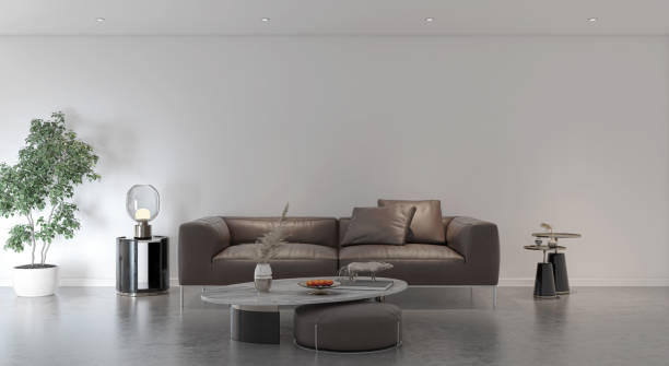 istock Large luxury modern bright interiors Living room mockup illustration 3D rendering image 2155594680