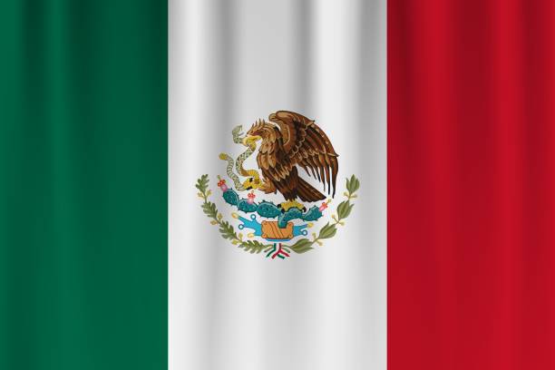 istock Vector flag of Mexico. Mexico waving flag background. 2155596120