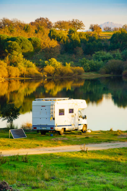 istock Rv caravan on nature. Autumn time. 2155602060