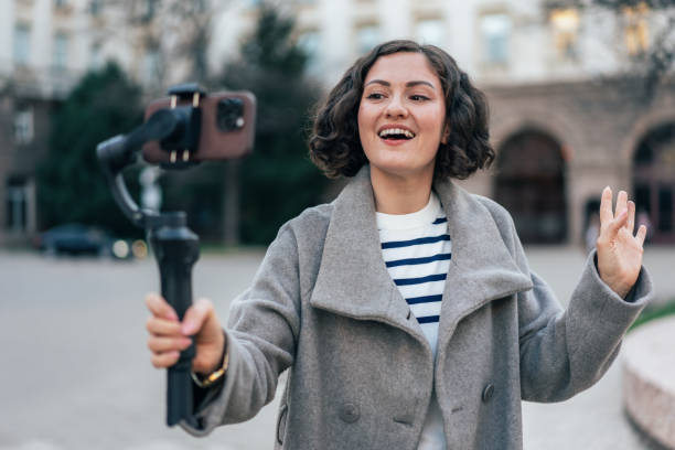 istock Female Influencer making video content for her vlog 2155603810