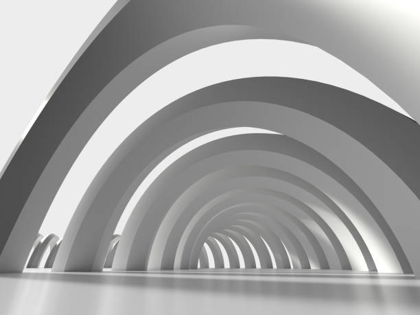 istock 3D illustration of a white archway with light streaming in 2155605252