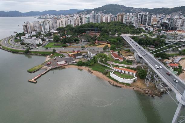 istock Hercilio Luz Bridge, at Florianopolis, Santa Catarin, Brazil. March 2024. 2155605875