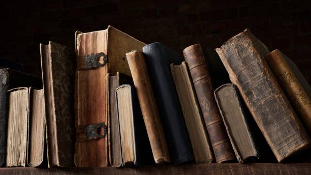 istock Antique books on the shelf 2155605892