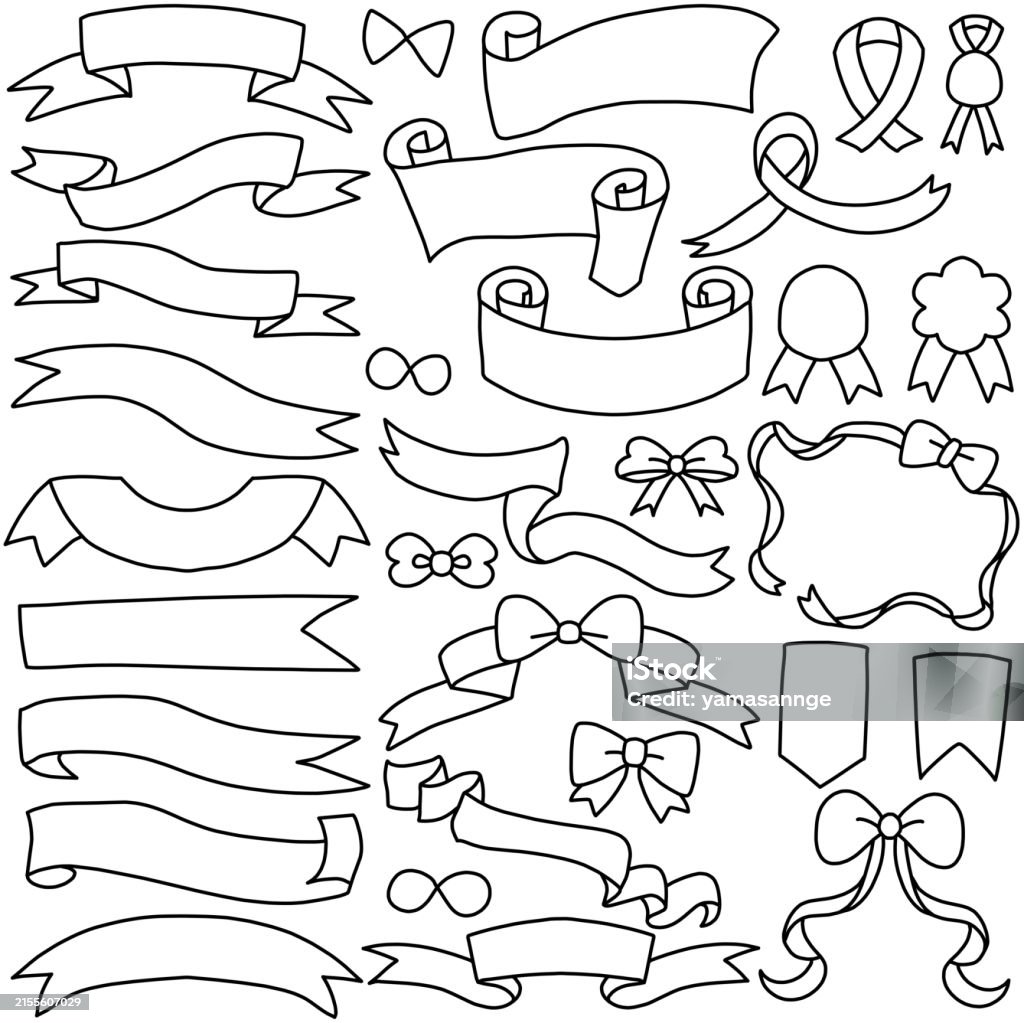 Name Ribbon Frame Set Of Various Ribbon Illustrations For Titles Frames Decorations Etc ...