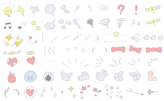 Notes Comic Design A Set Of Comic Notes With Various Emotions Directions Hands Etc Stock ...
