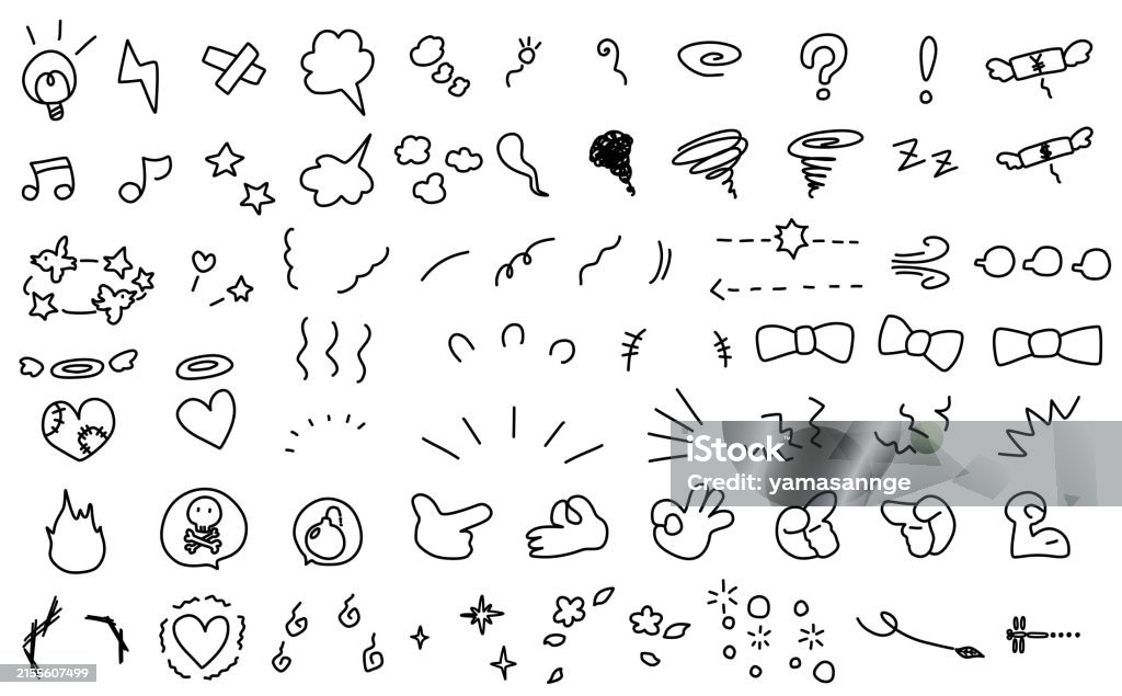 Notes Comic Design A Set Of Comic Notes With Various Emotions Directions Hands Etc Stock ...