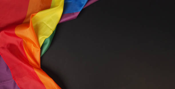 istock Pride flag or Rainbow flag isolated on black background. 2155611864