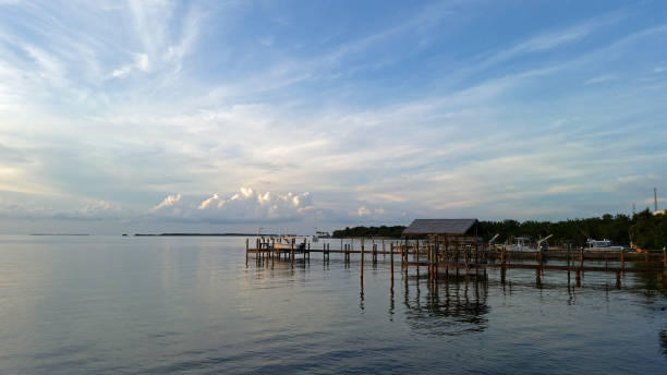 istock Docks and boats on Islamorada, Florida at sunset. 2155624511