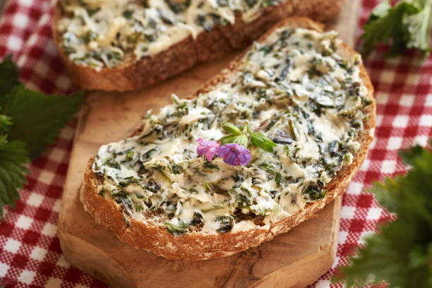 istock A slice of sourdough bread with nettle butter 2155625436