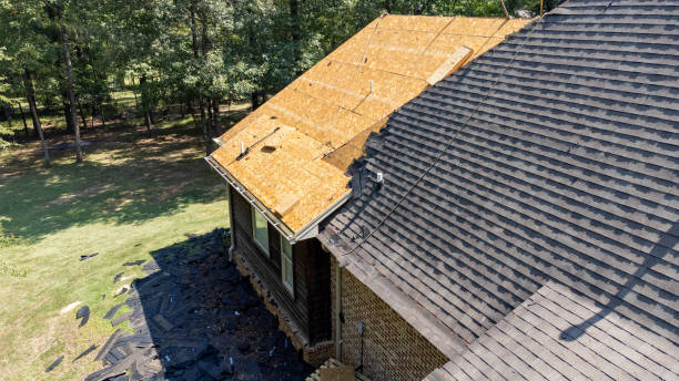 istock House with new roof being installed 2155631773