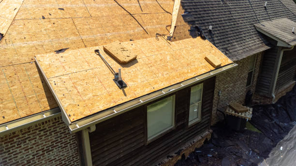 istock House with new roof being installed 2155631795