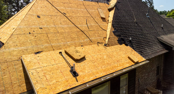 istock House with new roof being installed 2155631804