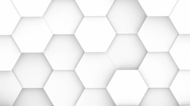 istock White hexagons geometric background, minimal honeycomb pattern wallpaper. 2155633371