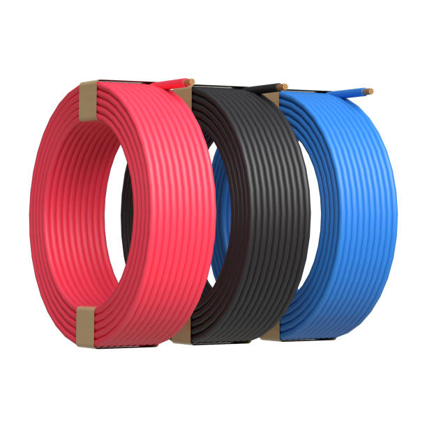 istock Realistic 3d wire or cable rendering for electric design, business, etc. 2155641126