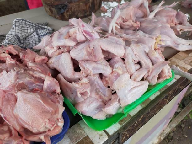 istock Fresh chicken meat at a chicken seller 2155652506