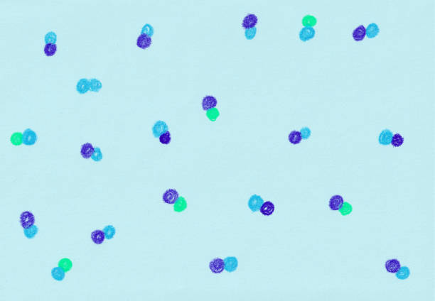 Background material of colorful circles drawn on drawing paper