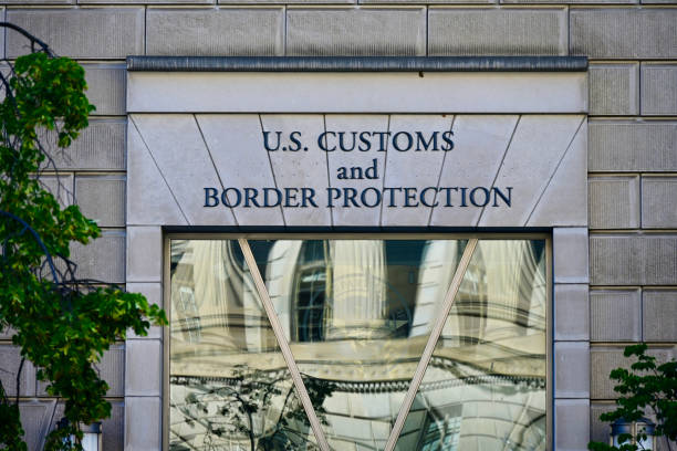 U.S. Customs and Border Protection Building, Washington, D.C. (USA) Washington, D.C., USA - June 1, 2024: Sign on the side of the U.S. Customs and Border Protection Headquarters building in downtown Washington, DC. campaign headquarters stock pictures, royalty-free photos & images