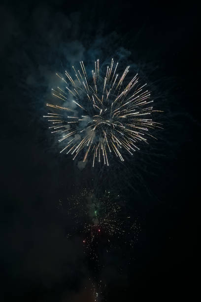 istock Beautiful fireworks in the night sky. 2155661405