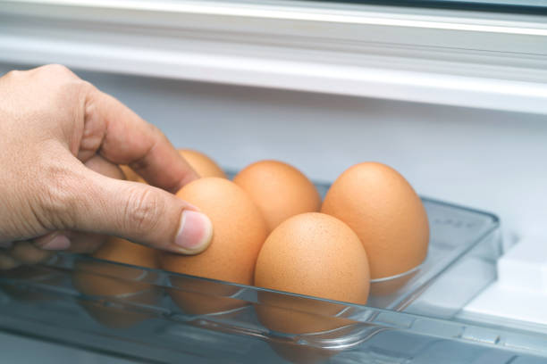 istock Organic eggs are in the fridge fresh from the farm ready for breakfast. 2155672649
