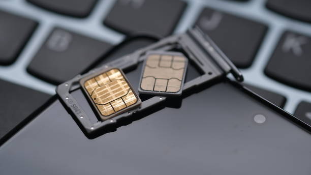 Dual nano Sim card on a smartphone.