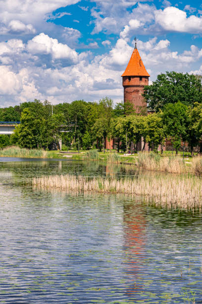 istock Beautiful summer Nogat river and a bridge in Malbork 2155675295
