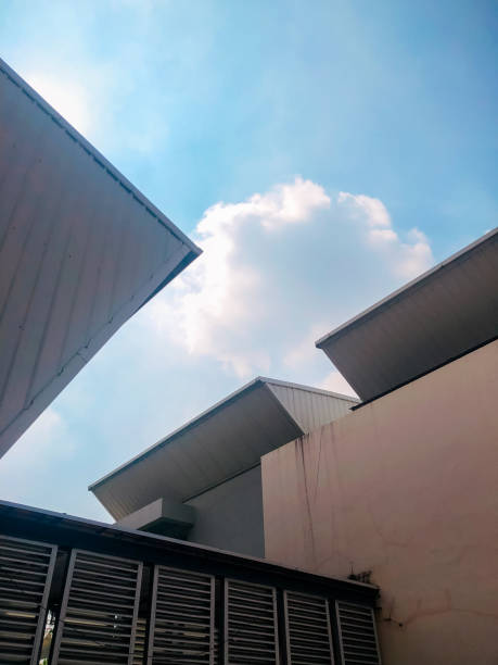 istock The sky is blue and the clouds are white 2155678331