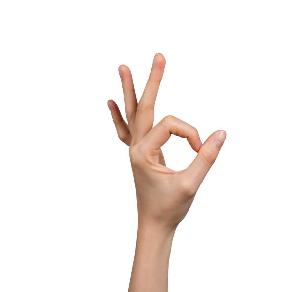 istock Hand showing the ok gesture isolated on white background 2155679419