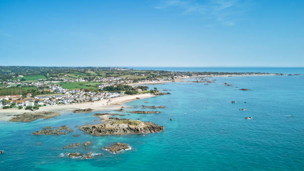 istock Aerial image of Green Island, Jersey, CI 2155687894