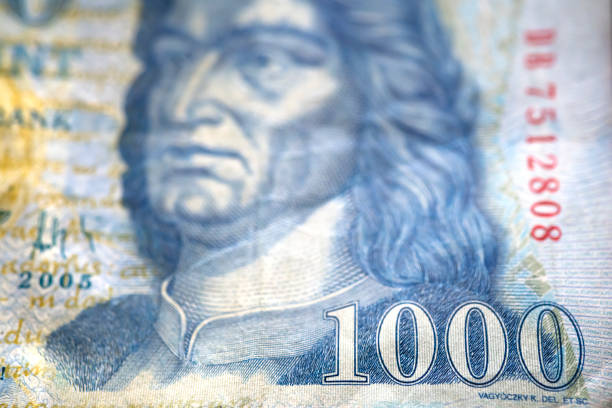 Macro shot of 1000 Hungarian forint bill