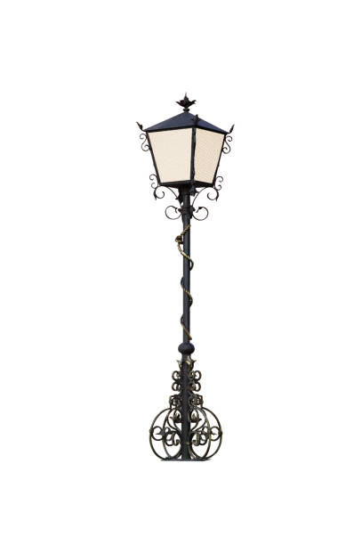 vintage street lamp isolated on a white background