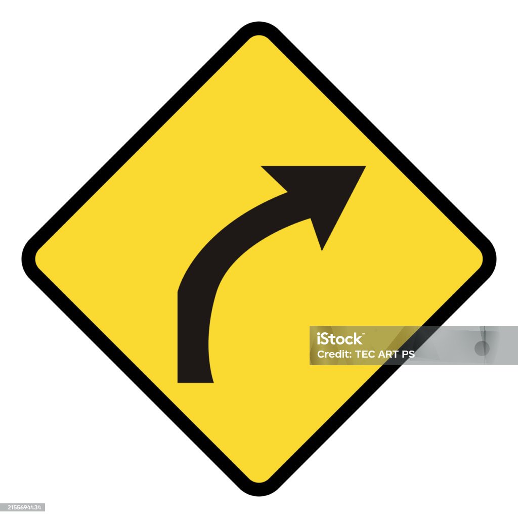 Right Turn Signs Stock Illustration - Download Image Now - Arrow Symbol ...
