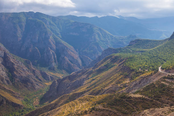 Beautiful view on the mountains of the South Caucasus. Tatev, Armenia.