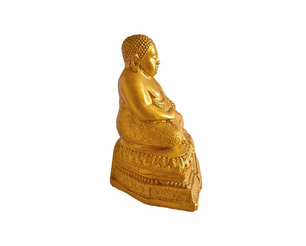 istock Phra Sangkajai isolated on white background. Smiling happy buddha. Amulet buddha statue. Buddhism concept 2155697563