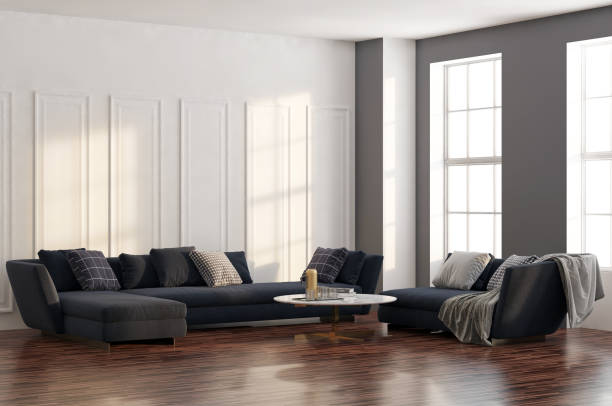istock Large luxury modern bright interiors Living room mockup illustration 3D rendering image 2155698212