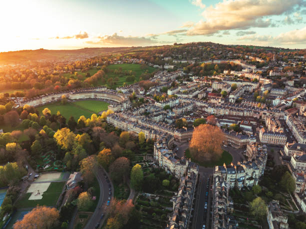istock Drone view of historic Bath in UK 2155698327