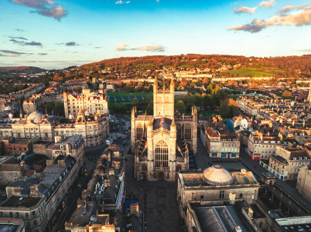 istock Drone view of historic Bath in UK 2155698334
