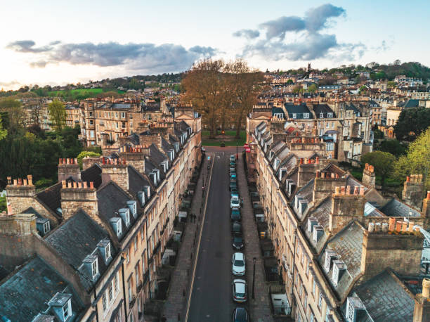 istock Drone view of historic Bath in UK 2155698354