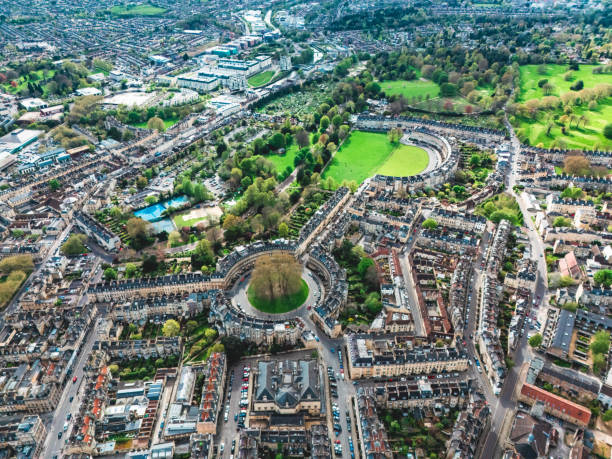 istock Drone view of historic Bath in UK 2155698457