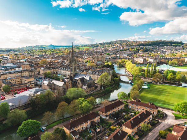 istock Drone view of historic Bath in UK 2155698500